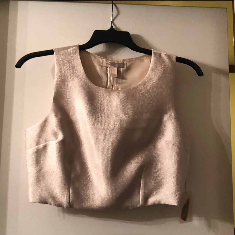 Gold cream crop top